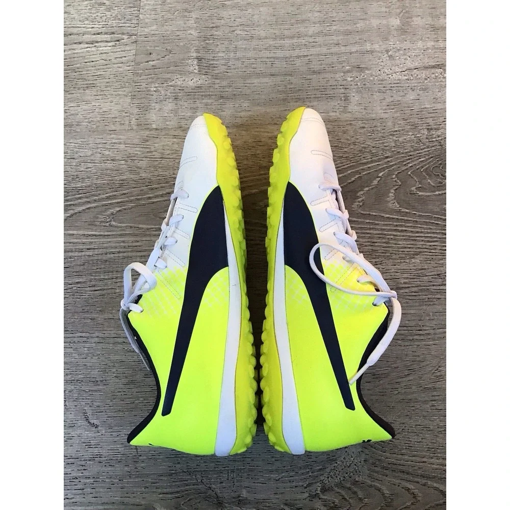Puma Mens evoPOWER 4 Size 12 Indoor Soccer Cleats Turf Neon Yellow White 103588